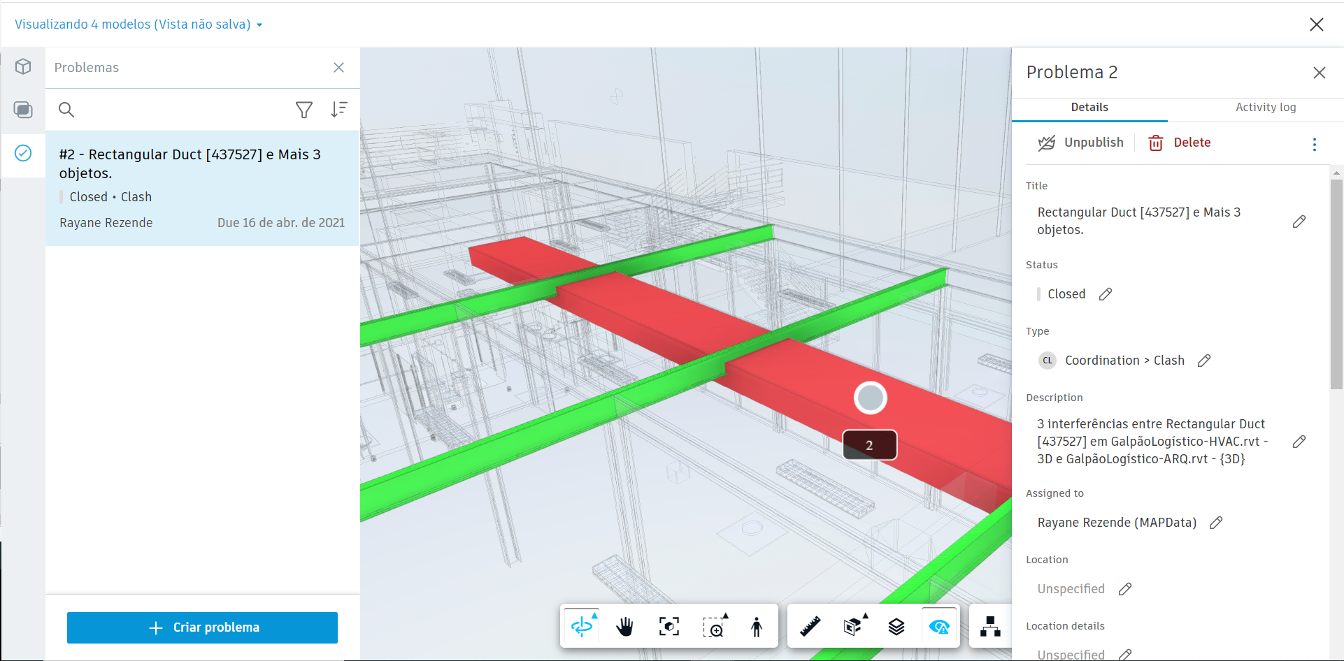 BIM Collaborate Pro - Coordenação de problemas
