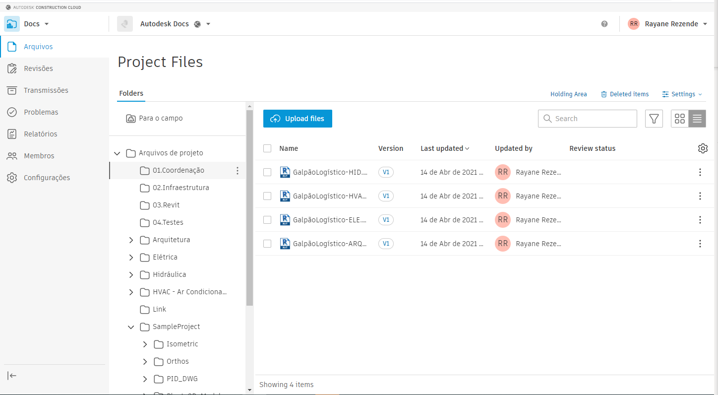 Interface Autodesk Docs