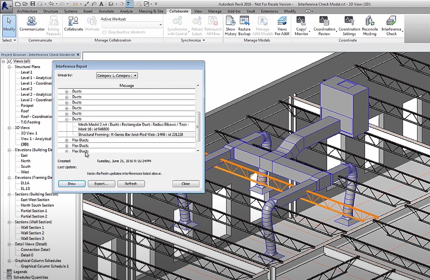 Clash Detection no Autodesk Revit.